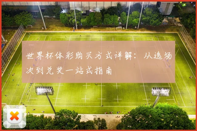 世界杯体彩购买方式详解:从选场次到兑奖一站式指南
